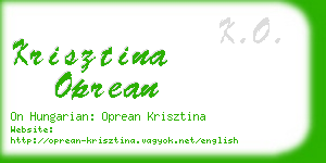 krisztina oprean business card